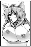 big_breasts breasts canine dog female front_view greyscale huge_breasts jajala looking_at_viewer mammal monochrome nipples nude plain_background solo white_background 