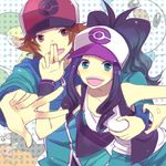  1girl anger_vein bad_id bad_pixiv_id baseball_cap black_hair blue_eyes breast_grab breasts brown_eyes brown_hair commentary_request denim denim_shorts gen_5_pokemon grabbing groping hat kuronomine medium_breasts oshawott pokemon pokemon_(creature) pokemon_(game) pokemon_bw ponytail shorts smile snivy tepig touko_(pokemon) touya_(pokemon) v vest 