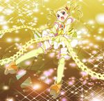  angry bike_shorts blonde_hair blush brooch brown_eyes bug butterfly chizumayo cure_lemonade double_bun earrings eyelashes flower full_body gloves hair_flower hair_ornament insect jewelry kasugano_urara_(yes!_precure_5) long_hair magic magical_girl open_mouth precure red_flower red_rose rose shoes shorts shorts_under_skirt skirt solo sparkle thighhighs twintails yellow yellow_background yellow_legwear yellow_skirt yes!_precure_5 