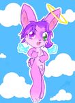  bae_bunny halo heterochromia male nude sheath solo wings 