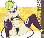  bee-j1 bikini black_legwear black_thighhighs blonde_hair blue_eyes breasts cameltoe cleavage erect_nipples gym_leader headphones kamitsure_(pokemon) makoto_daikichi navel open_mouth pokemon pokemon_(game) pokemon_black_and_white pokemon_bw short_hair sitting swimsuit thighhighs 