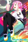  backpack bag black_legwear highres houkago_no_pleiades makinon_tm object_insertion open_mouth panties panties_aside pink_hair red_eyes saliva sex shoes solo_focus subaru_(houkago_no_pleiades) thighhighs underwear uwabaki vaginal wavy_mouth 