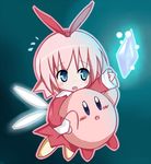  blue_eyes blush crystal fairy kirby kirby_(series) kirby_64 nintendo pink_hair ribbon_(kirby) 