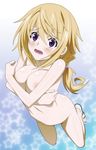  blush breasts charlotte_dunois covering highres infinite_stratos kekke large_breasts nipple nipples nude nude_cover 