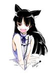  animal_ears black_hair cat_ears fang gokou_ruri long_hair mole mole_under_eye open_mouth ore_no_imouto_ga_konna_ni_kawaii_wake_ga_nai paolo_antonio_aguasin red_eyes ribbon shirt sleeveless sleeveless_shirt solo 