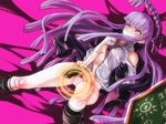  braid danganronpa danganronpa_1 kirigiri_kyouko long_hair no_panties otsukare pubic_hair purple_eyes purple_hair pussy solo uncensored very_long_hair wet 