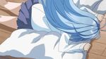  animated animated_gif blue_eyes blue_hair denpa_onna_to_seishun_otoko futon jellyfish non-web_source rolling screencap skirt solo touwa_erio 