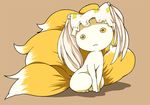 :3 fox_tail fusion hat kyubey mahou_shoujo_madoka_magica multiple_tails pun sitting solo suzu_(suzuko) tail touhou yakumo_ran yellow_eyes 