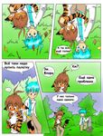  flora_(twokinds) forest human russian_text tom_fischbach trace_(character) tree twokinds 