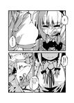  animal_ears braid cat_ears chen cirno comic greyscale hairband hat highres izayoi_sakuya konpaku_youmu maid monochrome multiple_girls nanaroku_(fortress76) tears touhou translated 