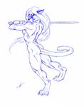  cougar eric_elliott feline female iisaw muscles sword weapon 