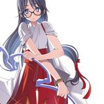  blush bracelet glasses jewelry long_hair original sakuya_tsuitachi solo 