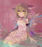  animal_ears bad_id bad_pixiv_id blush_stickers dress goose_h original sitting solo water 