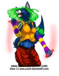  anthro female glowstick piercing plain_background rave raver solo temrin white_background 
