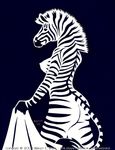  bewildered bridget_e_wilde equine female hi_contrast nude solo towel zebra 