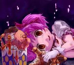  character_doll decapitation doll empty_eyes geregere_(lantern) gloves highres kaname_madoka magical_girl mahou_shoujo_madoka_magica mami_mogu_mogu pink_hair red_eyes sad short_hair short_twintails solo spoilers stuffed_toy tears tomoe_mami twintails 