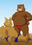  akita_inu anthro bandage blush boar boxer canine chubby cute dog duo fat fundoshi male mammal manya overweight porcine underwear 