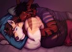  bed bulge couple gay hug male spooning taoren 