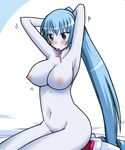  aoi_(gegege_no_kitarou) blush breasts covering gegege_no_kitarou large_breasts mouth_hold nipples touei yuki_onna 