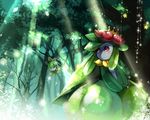  flower forest lilligant nature nintendo petilil plant plant_girl pokemon red_eyes 