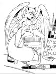  art_supplies canine female fox michael_higgs micro muse nude solo wings 