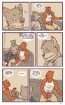  bear canine comic english_text erection fur gay grizzly_bear male mammal masturbation only_if_you_kiss penis text uncut what wolf 