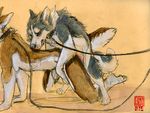  allison_reed animal anthro anthro_bestiality bdsm bondage canine dog female feral husky interspecies java leash male sarain sex straight 