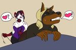  &hearts; bent_over blonde_hair canine corset crying doberman dog dogslug domination dominatrix female female_domination hair hyena in_pain lesbian pink puppy_(character) purple short_hair tears whip 