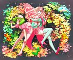  ai-kun bad_id bad_pixiv_id bird blonde_hair blue_eyes cosplay costume_switch green_legwear hat heart lion long_hair macross macross_frontier multiple_girls nurse nurse_cap pink_legwear polka_dot polka_dot_legwear ranka_lee ranka_lee_(cosplay) red_eyes sheryl_nome sheryl_nome_(cosplay) short_hair stuffed_animal stuffed_toy syringe teddy_bear thighhighs top_hat whale yomoya 