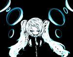  bad_id bad_pixiv_id bare_shoulders closed_eyes detached_sleeves f7(eiki) hatsune_miku long_hair monochrome solo twintails vocaloid 
