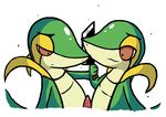  ambiguous_gender arm_grab cel_shading conditional_dnp duo erection generation_5_pokemon genitals green_body green_skin holding_object knife looking_at_another male nintendo nude penis pokemon pokemon_(species) psycho_snivy red_eyes shaded side_view simple_background snivy tapering_penis toony tricksta white_background 
