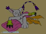  angelgatomon blue_eyes breasts buried cunnilingus digimon disembodied_head eyes_closed feline female gatomon male mammal nipples oral oral_sex patamon sand sex spread_legs spreading straight vaginal whiskers 