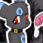  black chest_markings collar cum cute do_not_want ear_markings face_markings gay looking_at_viewer male markings not_sure_if_want oral penis pez_(artist) pok&eacute;mon pok&eacute;morph precum red_eyes umbreon 