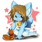  bell blue_eyes blush collar cub cute ende feline female hair loli lynx rodent short_hair squirrel tail vivi 