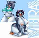  big_breasts bikini breasts fat female heterochromia nude penguin skimpy vdisco wide_hips 