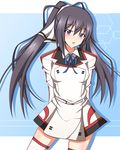  bad_id bad_pixiv_id blush infinite_stratos long_hair minatsuki_nao open_mouth ponytail purple_eyes shinonono_houki solo thighhighs white_legwear 