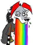  barf canine goth male poofywolf rainbow solo technicolor_yawn vomit wolf 