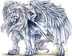  feathers feline lion male mane pearleden solo unusual_coloring wings 