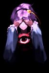  covering_eyes dark eyeball hairband heart highres kaw komeiji_satori purple_hair short_hair solo third_eye touhou upper_body 