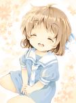  bad_id bad_pixiv_id brown_hair child clannad closed_eyes dress okazaki_ushio sailor_dress school_uniform shinoko short_hair solo tegaki 