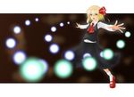  bad_id bad_pixiv_id blonde_hair danmaku miya_(aqua) open_mouth outstretched_arms outstretched_hand rumia short_hair solo spread_arms touhou 