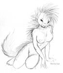  2005 female nude porcupine rodent sara_palmer sketch solo 