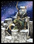  archer bow_(weapon) cat feline female snow solo tracy_j_butler 