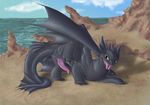  dragon feral grey_body how_to_train_your_dragon male night_fury penis scalie solo toothless wings 