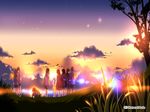  anime_coloring bad_id bad_pixiv_id cloud multiple_girls natural-rain original school_uniform sky star_(sky) sunset twilight 