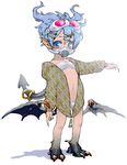  bikini blue_hair child demon demon_tail goggles mask myuuto_(dope) shota swimsuit tail trap wings 
