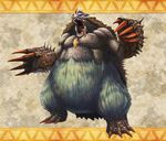  bad_id bad_pixiv_id bear claws highres md-md monster_hunter monster_hunter_portable_3rd no_humans open_mouth red_eyes solo teeth tongue 