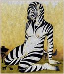  &hearts; alice breasts equine female hooves macro nude piercing savannah sitting solo stripes trees undyingsong zebra 