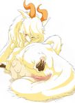  blush breasts claws furry harami_(artist) horns multi_breast pussy red_eyes 