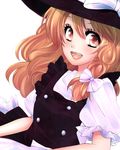 :d bad_id bad_pixiv_id blonde_hair hat kirisame_marisa looking_at_viewer maya_(many_pictures) multicolored multicolored_eyes open_mouth short_sleeves simple_background smile solo touhou yellow_eyes 